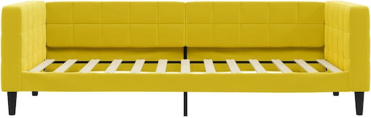 Kinderbett Schlafsofa Mit Samt Gelb Mit Lattenrost Für Matratze 100x200cm