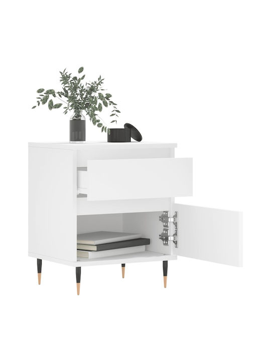 White Wooden Bedside Table 40x35x50cm