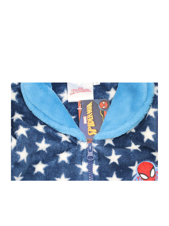 Marvel Comic Books Kinder Bademantel Winterlich Fleece Blau