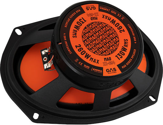 Gas Audio Power Set Auto-Lautsprecher Mad X2-694 6x9" mit 130W RMS (3 Weg)