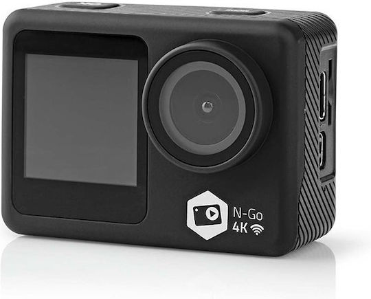 Nedis ACAM51BK Action Camera 4K Ultra HD Υποβρύχια (με Θήκη) με Οθόνη 2" και Wi-Fi Μαύρη