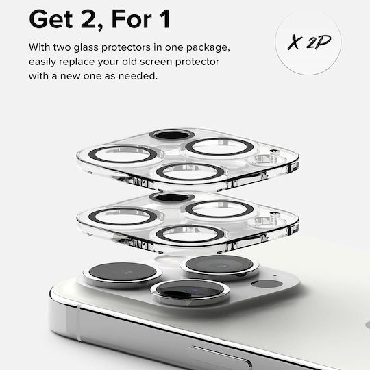 Ringke Protector Προστασία Κάμερας Tempered Glass Διάφανο για το iPhone 15 Pro Max