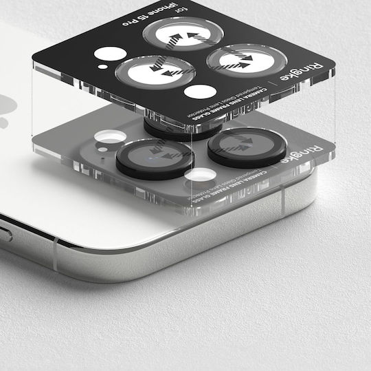 Ringke Frame Protector Προστασία Κάμερας Tempered Glass Μαύρο για το iPhone 15 Pro Max