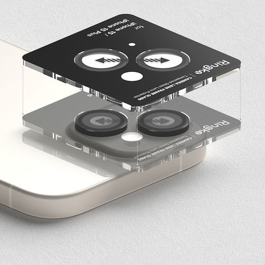 Ringke Frame Protector Kameraschutz Gehärtetes Glas Black für das iPhone 15 / 15 Plus