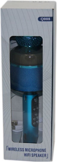 Wireless Karaoke Microphone Q008 Blue