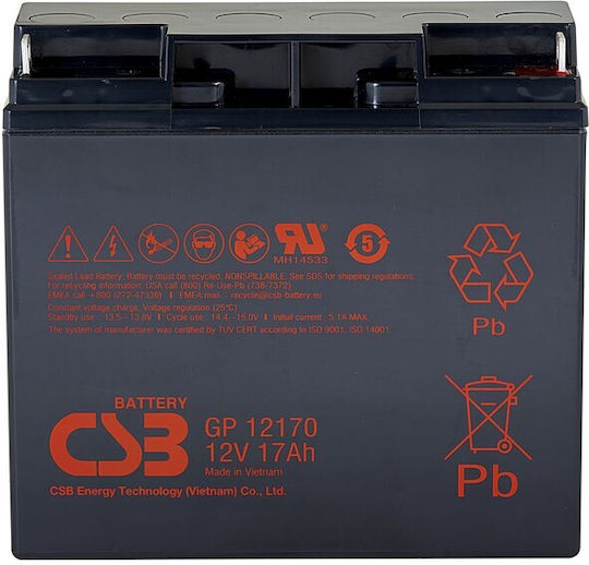 CSB GP12170B1 Μπαταρία UPS με Χωρητικότητα 17Ah και Τάση 12V 1τμχ