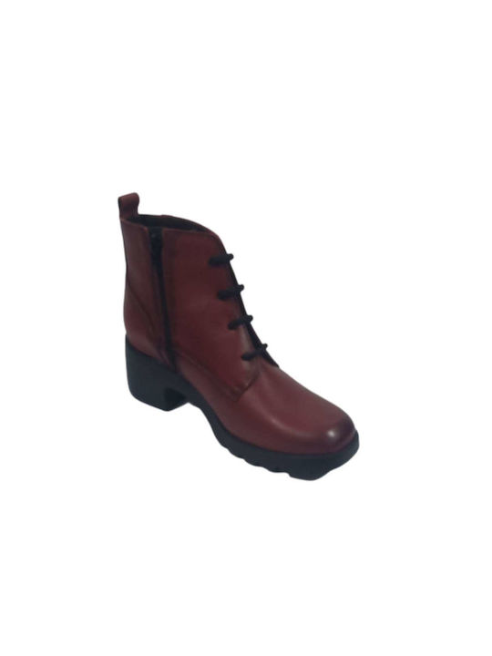 Pepe Menargues Women's Leather Boots Burgundy