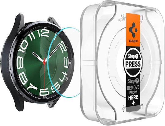 Spigen Glas.tR EZ Fit Gehärtetes Glas für das Galaxy Watch6 Classic 47mm 2Stück AGL07066