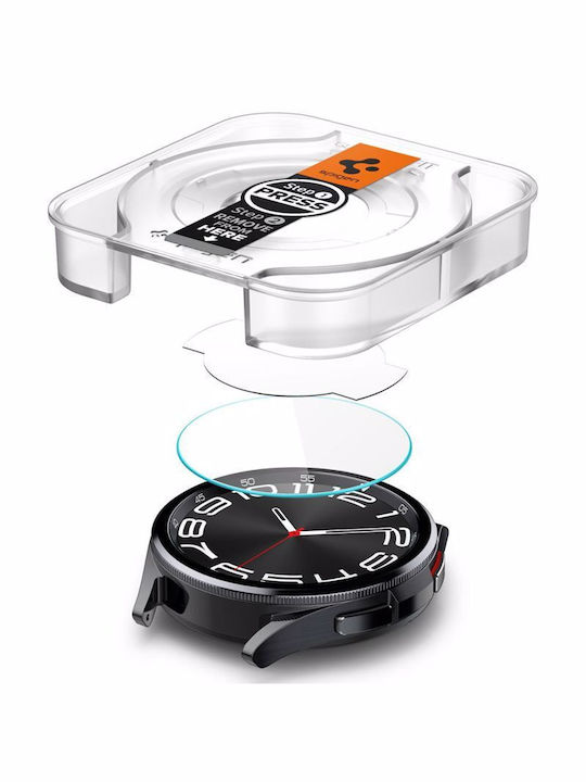 Spigen EZ Fit Tempered Glass for the Spigen Glas.tr "EZ-Fit" 2-Pack is compatible with Galaxy Watch 6 Classic (43 mm). 2pcs AGL07067