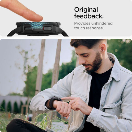 Spigen EZ Fit Закалено стъкло за Spigen Glas.tr "EZ-Fit" 2-Pack е съвместим с Galaxy Watch 6 Classic (43 mm). 2бр AGL07067