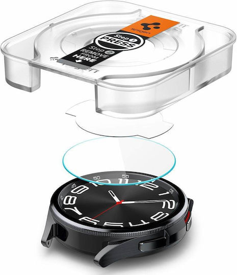 Spigen EZ Fit Закалено стъкло за Spigen Glas.tr "EZ-Fit" 2-Pack е съвместим с Galaxy Watch 6 Classic (43 mm). 2бр AGL07067
