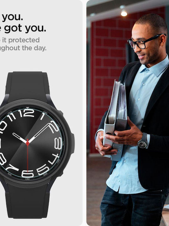 Spigen EZ Fit Tempered Glass for the Spigen Glas.tr "EZ-Fit" 2-Pack is compatible with Galaxy Watch 6 Classic (43 mm). 2pcs AGL07067