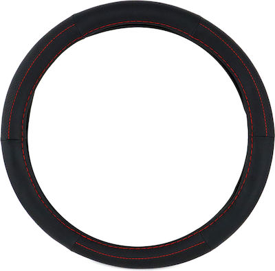 Autoline Car Steering Wheel Cover with Diameter 38cm Leather Black