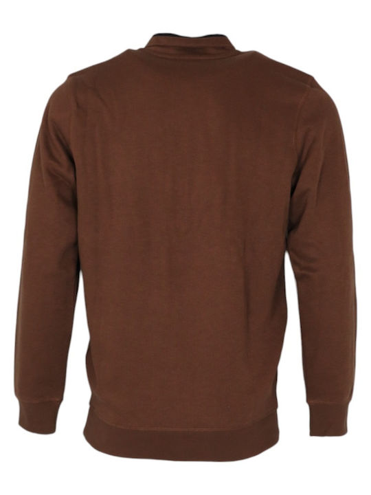 Pre End Men's Long Sleeve Blouse with Zipper Brown