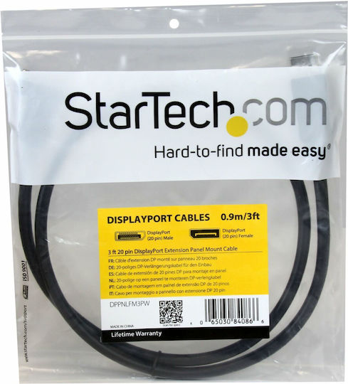 StarTech Cable DisplayPort male - DisplayPort female 0.9m Μαύρο (DPPNLFM3PW)