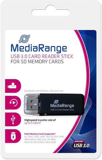 MediaRange Cititor Carduri USB 3.0 Pentru Card SD/Stick De Memorie