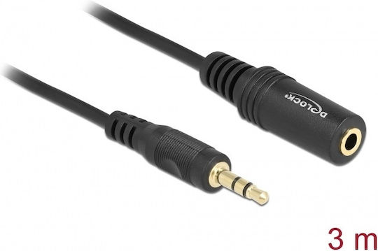 DeLock 3.5mm Jack Cable 3.5mm Male - 3.5mm Female Black 3m 84002