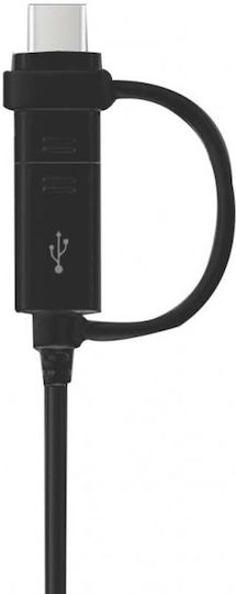 Samsung Regular USB to micro USB / Type-C Cable Μαύρο 1m (EP-DG950DBE)