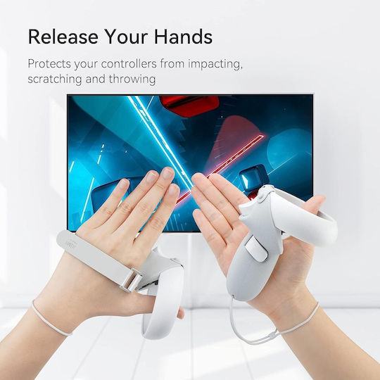 KIWI Design Hand Grip Meta Quest 2 σε Λευκό χρώμα