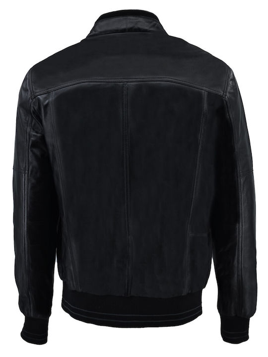 Δερμάτινα 100 Men's Winter Leather Jacket Black