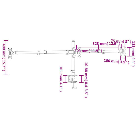 vidaXL Stand Desk Mounted Monitor (358003)