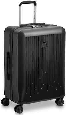 Delsey Christine Medium Travel Suitcase Hard Black with 4 Wheels