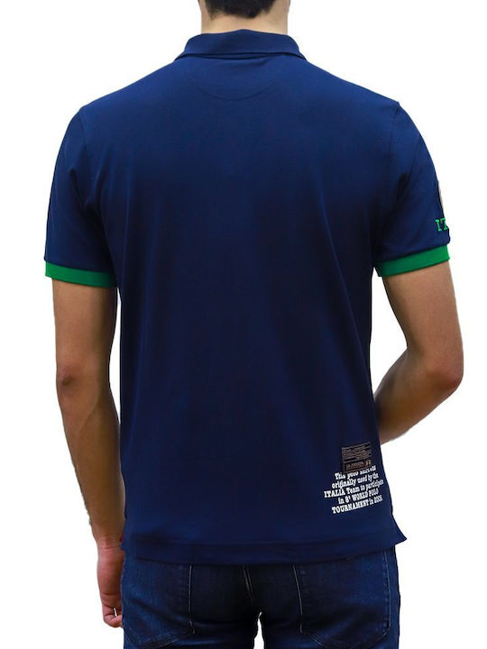 La Martina Herren Kurzarmshirt Polo Marineblau