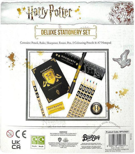 Harry Potter Παιδικό Σετ Γραφικής Ύλης με Μολύβι, Ξύστρα, Γόμα, Σημειωματάριο, Στυλό και Χάρακα