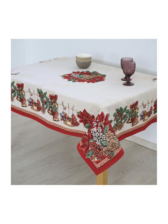 Dimeco Ornament de Crăciun Față de masă Material textil Roșu M280xL160cm 1buc