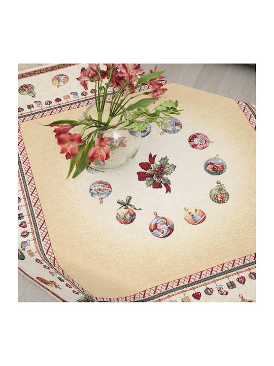 Dimeco Christmas Tablecloth Square Gold L100xW100cm 1pcs