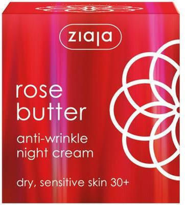 Ziaja Rose Butter Creme Gesicht Nacht für Trockene/Empfindliche Haut 50ml