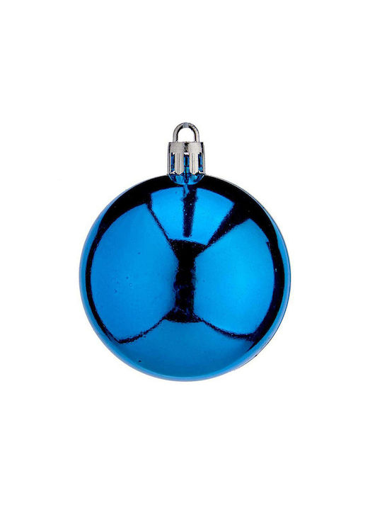 Krist+ Weihnachtshänger Kugel Ornament Plastik Blau 6cm Set 12Stück