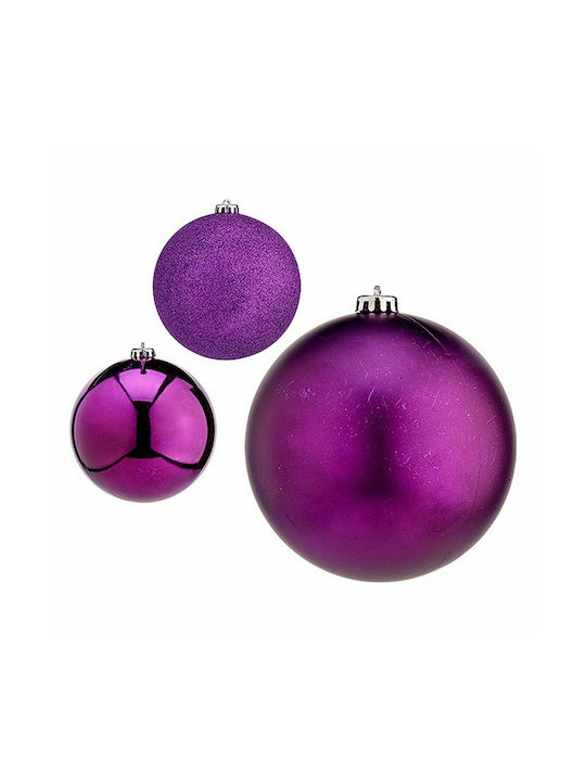 Krist+ Christmas Plastic Ball Ornament Purple 15cm 4pcs