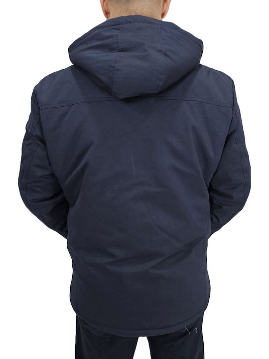 Lexton Herren Winter Jacke Lässig Marineblau