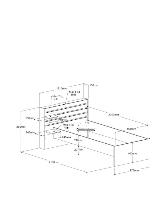 Howells Παιδικό Κρεβάτι Μονό Μπεζ , για Στρώμα 90x200cm 162657029