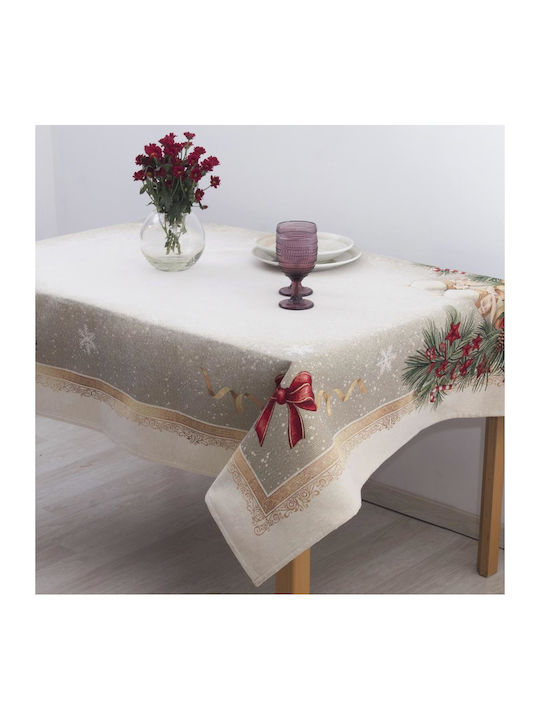 Dimeco Christmas Tablecloth Fabric Red L180xW140cm 1pcs