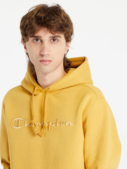 Champion Men's Sweatshirt with Hood Yellow