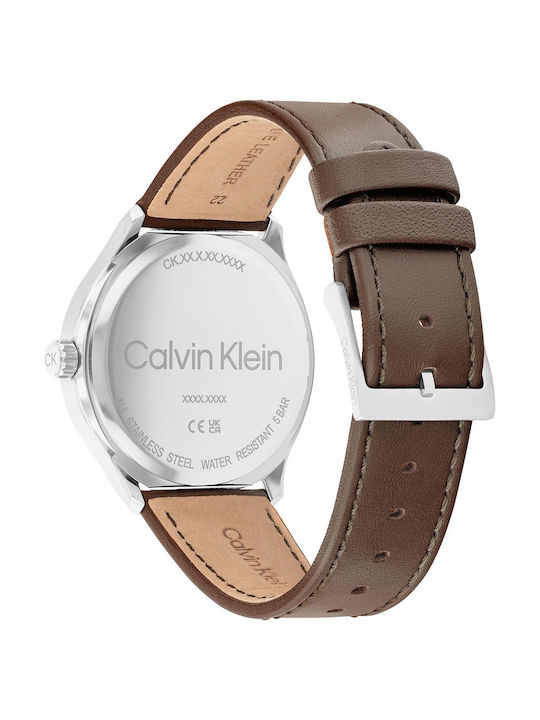 Calvin Klein Define Men's Watch 43mm Battery with Brown Leather Strap