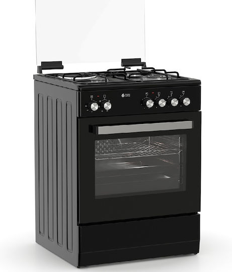 Thermogatz TGS 3531 BL Aragaz 60lt cu Plite pe Gaz Natural L60cm. Black