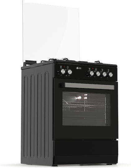 Thermogatz TGS 3531 BL Aragaz 60lt cu Plite pe Gaz Natural L60cm. Black