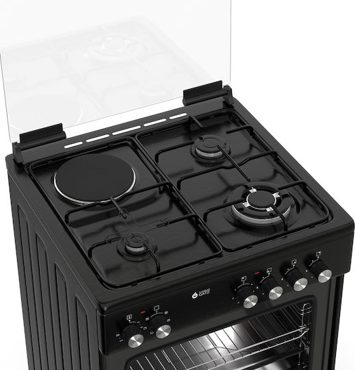 Thermogatz TGS 3531 BL Aragaz 60lt cu Plite pe Gaz Natural L60cm. Black