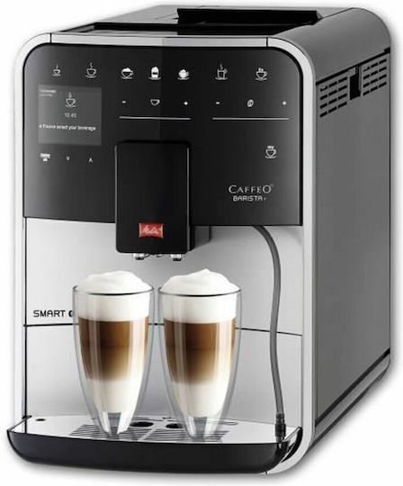 Melitta Barista T Smart F831-101 Automatic Espresso Coffee Machine 1450W Pressure 15bar for Cappuccino with Grinder Silver F831-101
