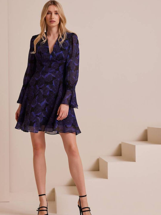 Mind Matter Paisley Mini Shirt Dress Dress Purple