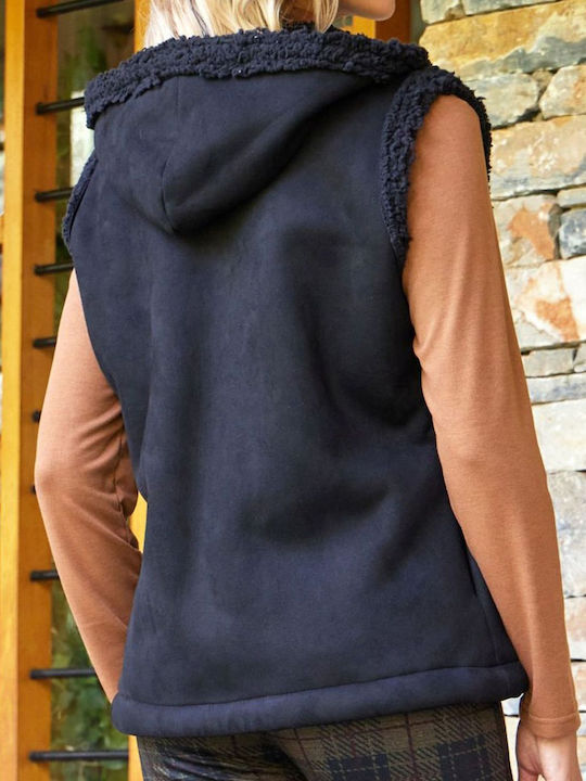 Anna Raxevsky Women's Vest with Zipper Black