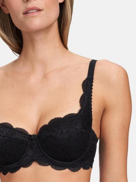 Susa Balconette Push Up Balconette Bra Underwire Black