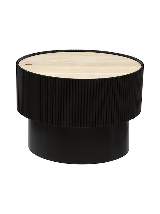 A-s Enola Round Wooden Side Table Black L55xW55xH38cm