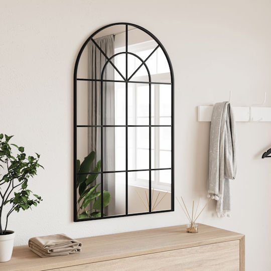 vidaXL Wandspiegel mit Schwarz Metallisch Rahmen 100x60cm 1Stück