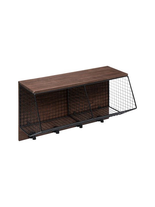 Agățători De Perete A-s Caf Din Lemn Cu 4 Compartimente Albastre 42x26x19cm