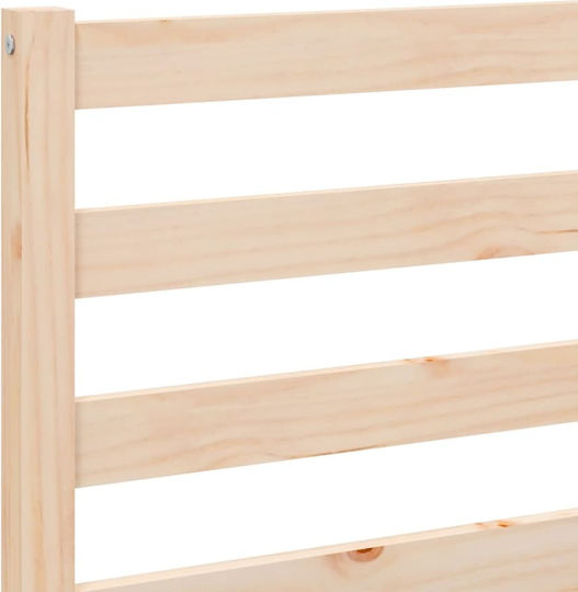 Bed Single Upholstered with Fabric Masif Pine with Slats for Mattress 75x190cm