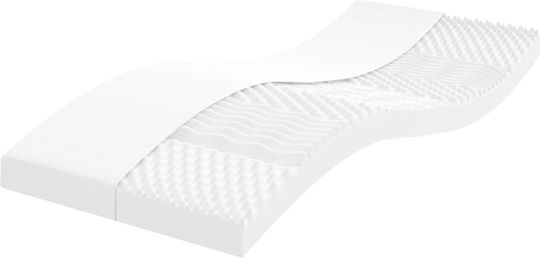 Sofa Bed Single Upholstered with Fabric Yellow with Slats & Mattress 100x200cm